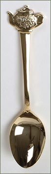 Demitasse Tea Spoon - Gold Teapot