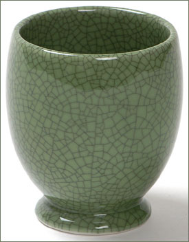 Bee House Tea Cup - Crackle Green