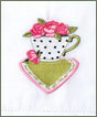 Tea Towel - Teacup with Pink Rose