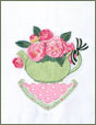 Tea Towel - Teapot with Pink Flowers