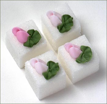 Decorated Sugar Cubes - Trio of Pink-18ct