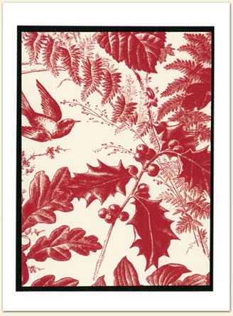 Wabi Ware Red Bird Holly Card