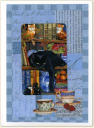 Wabi Ware Cat Teacup Card