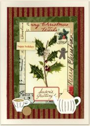 Wabi Ware Teapot Holly Card